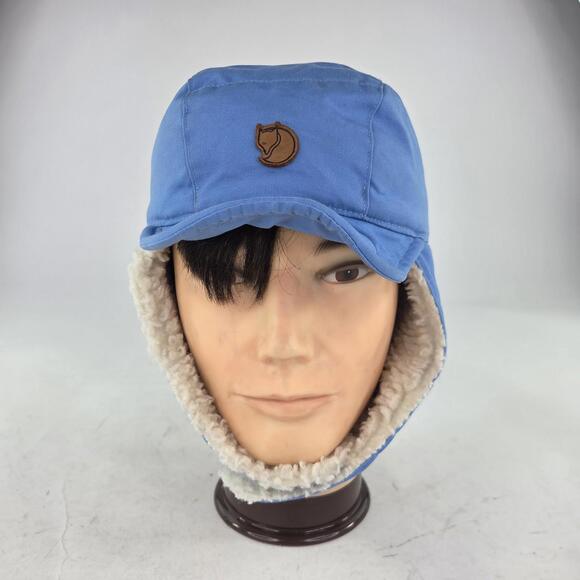 Fjallraven G-1000 Singi Field Earflap Hats Size M Blue Sherpa Winter Beanie - Picture 2 of 12